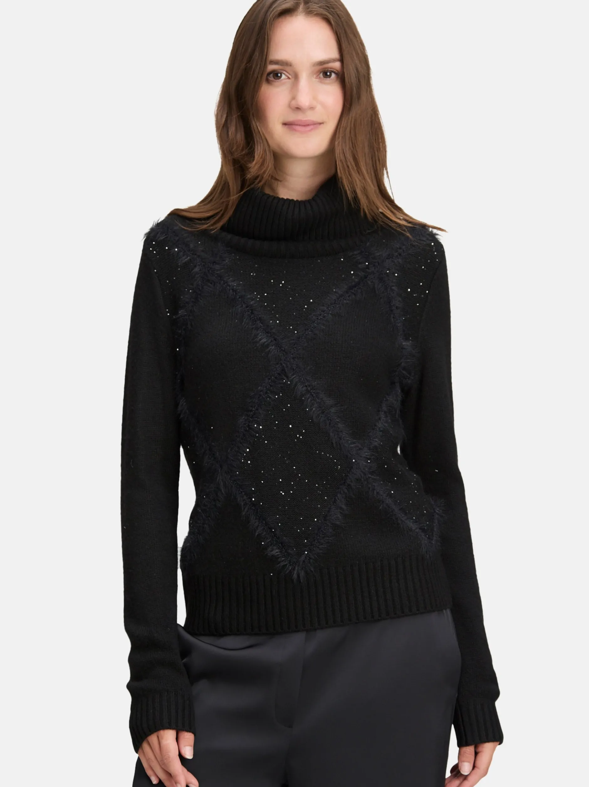 Betty & Co Damen Strickpullover in schwarz