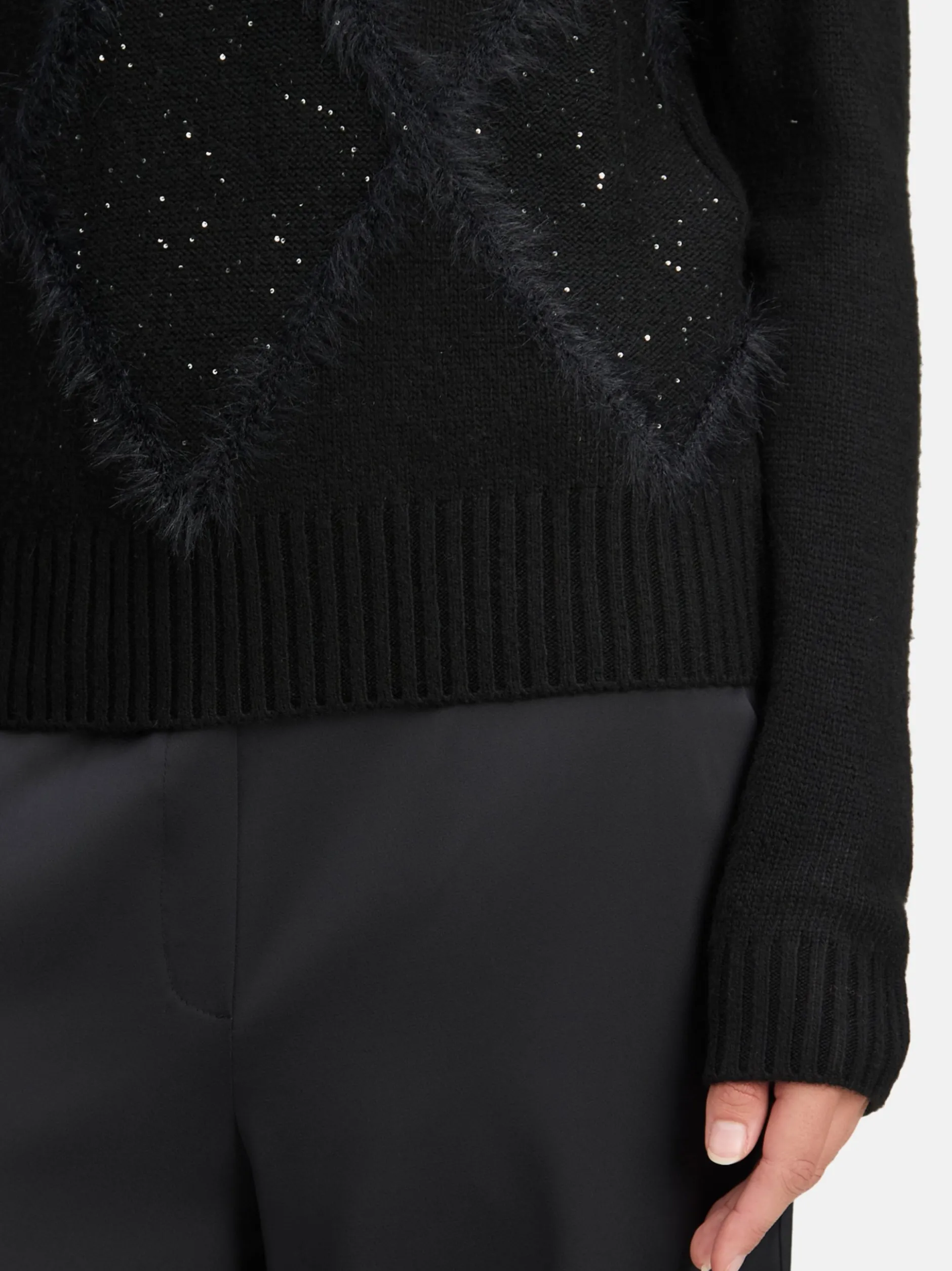 Betty & Co Damen Strickpullover in schwarz