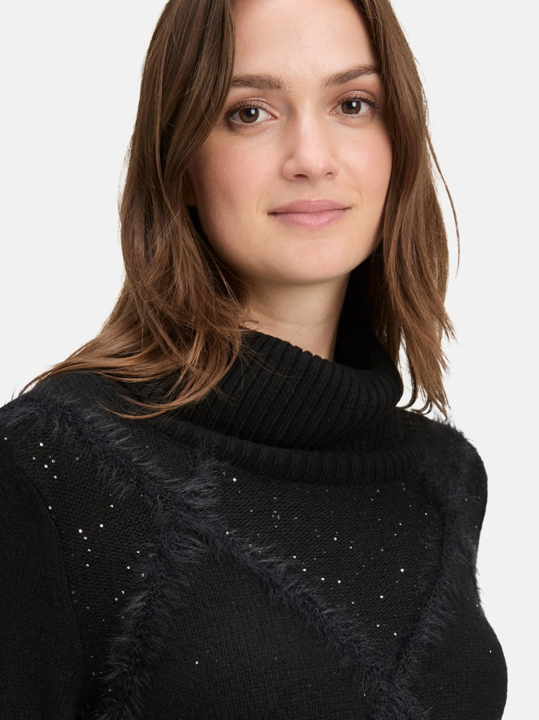 Betty & Co Damen Strickpullover in schwarz