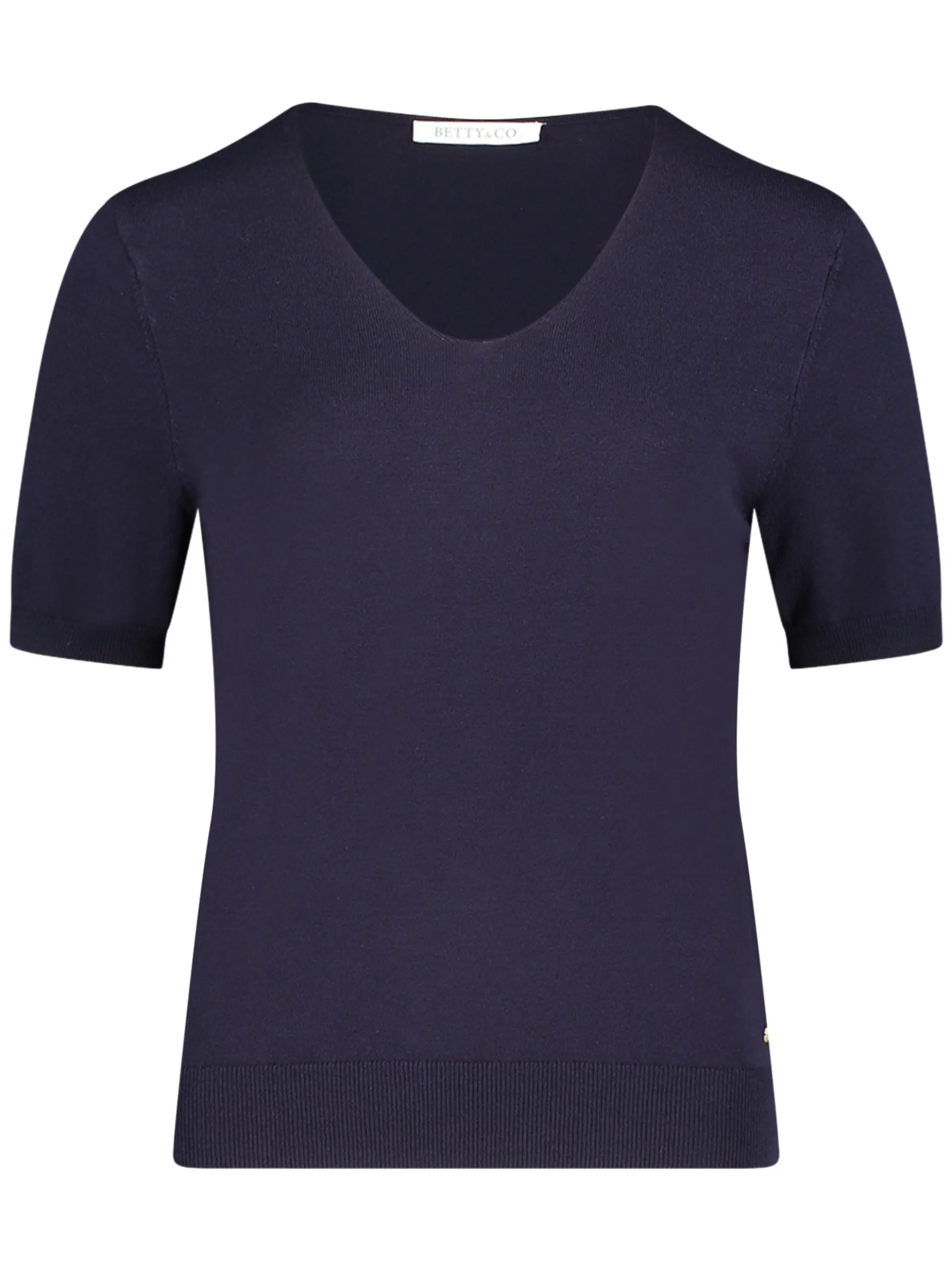 Betty & Co Damen Strickshirt in marine - Ärmel: kurzarm