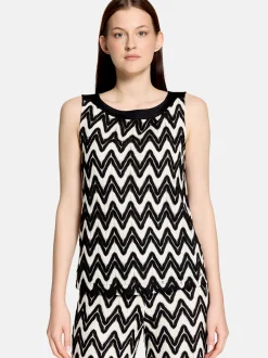 Betty & Co Damen Strukturshirt in schwarz mehrfarbig