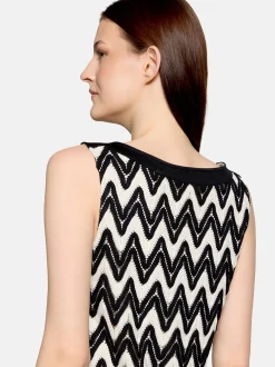 Betty & Co Damen Strukturshirt in schwarz mehrfarbig