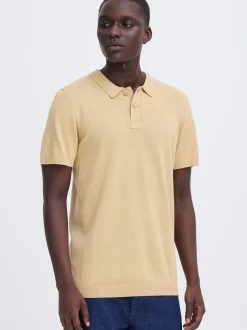 BLEND Herren Feinstrickpoloshirt - BHBray in beige