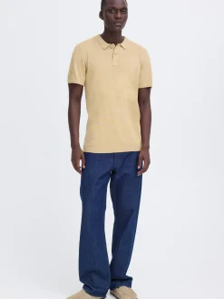 BLEND Herren Feinstrickpoloshirt - BHBray in beige