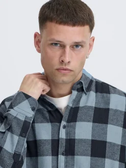 BLEND Herren Flanellhemd - BHBuster in blau