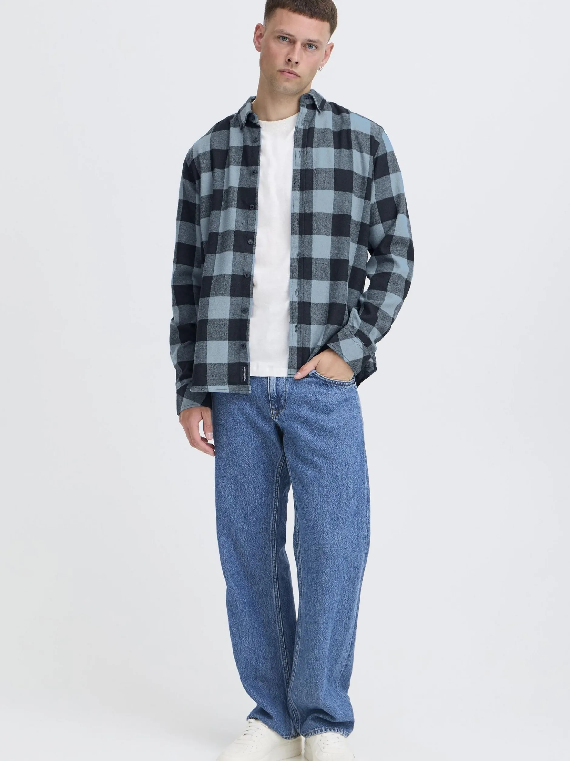 BLEND Herren Flanellhemd - BHBuster in blau