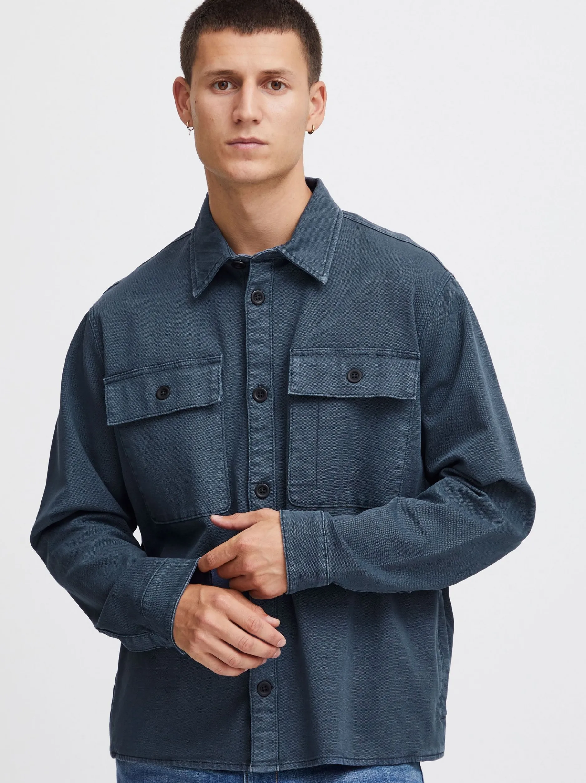 BLEND Herren Hemdjacke in blau