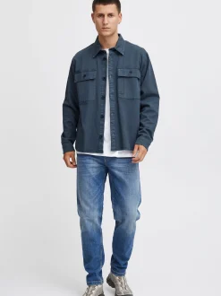 BLEND Herren Hemdjacke in blau