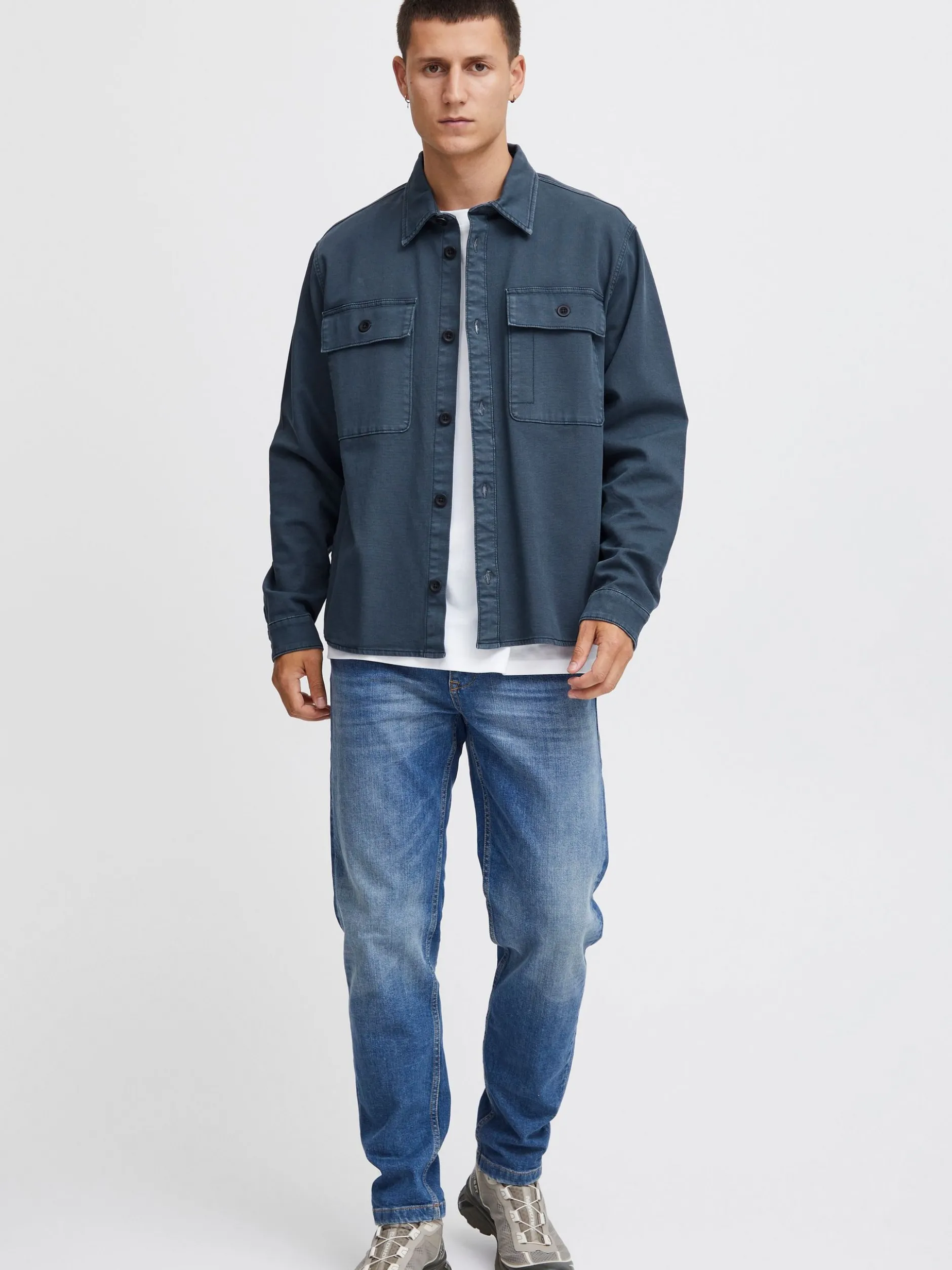 BLEND Herren Hemdjacke in blau