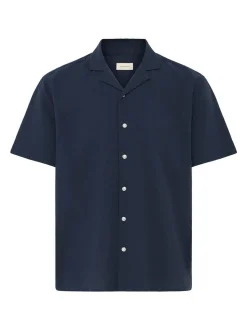 BLEND Herren Kurzarmhemd - BHAvan in blau