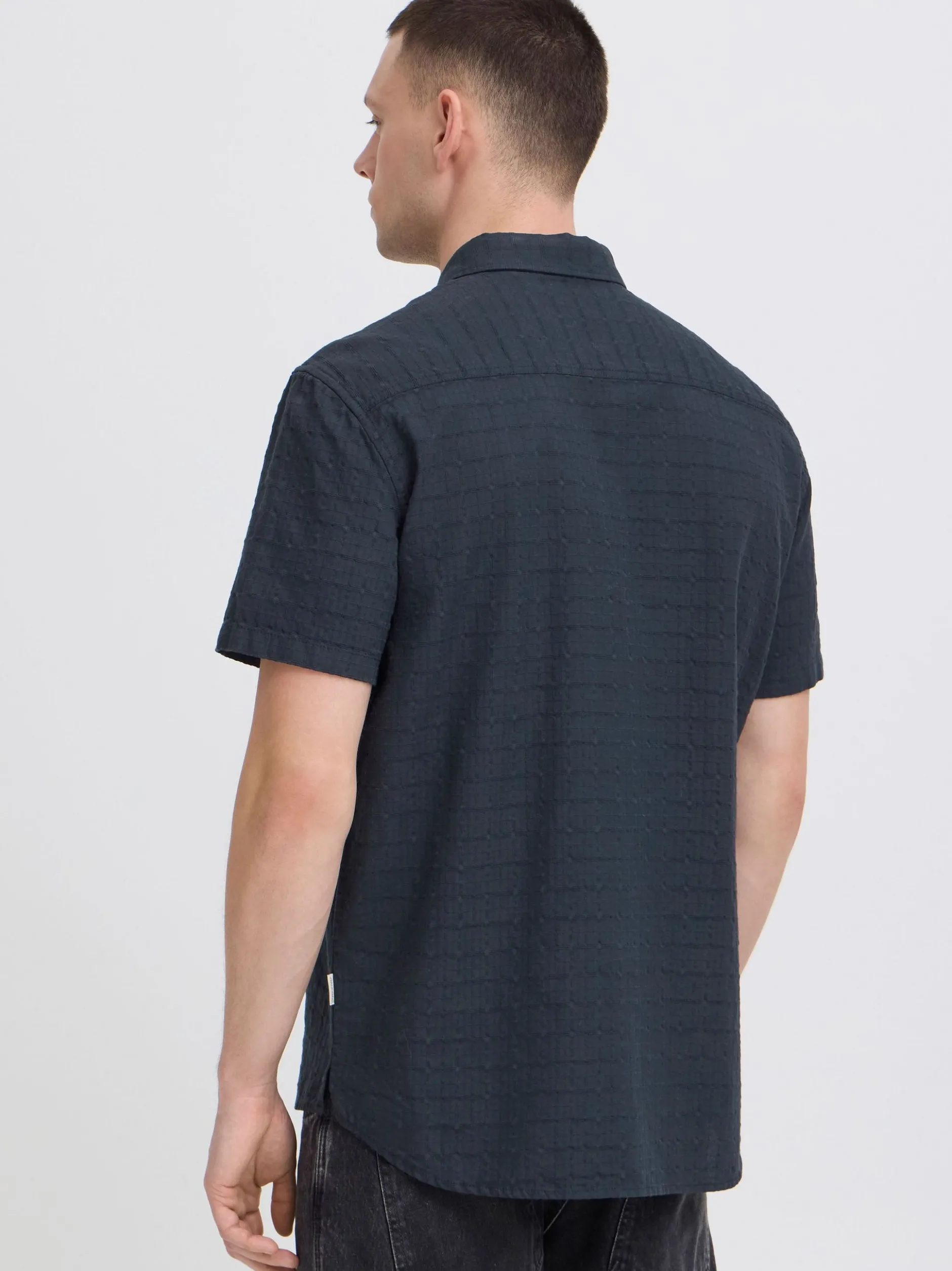 BLEND Herren Kurzarmhemd - BHAurel in blau