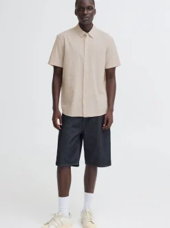 BLEND Herren Kurzarmhemd - BHBarny in beige