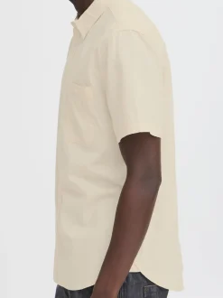 BLEND Herren Kurzarmhemd - BHBay Linen in beige