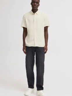 BLEND Herren Kurzarmhemd - BHBobby in beige