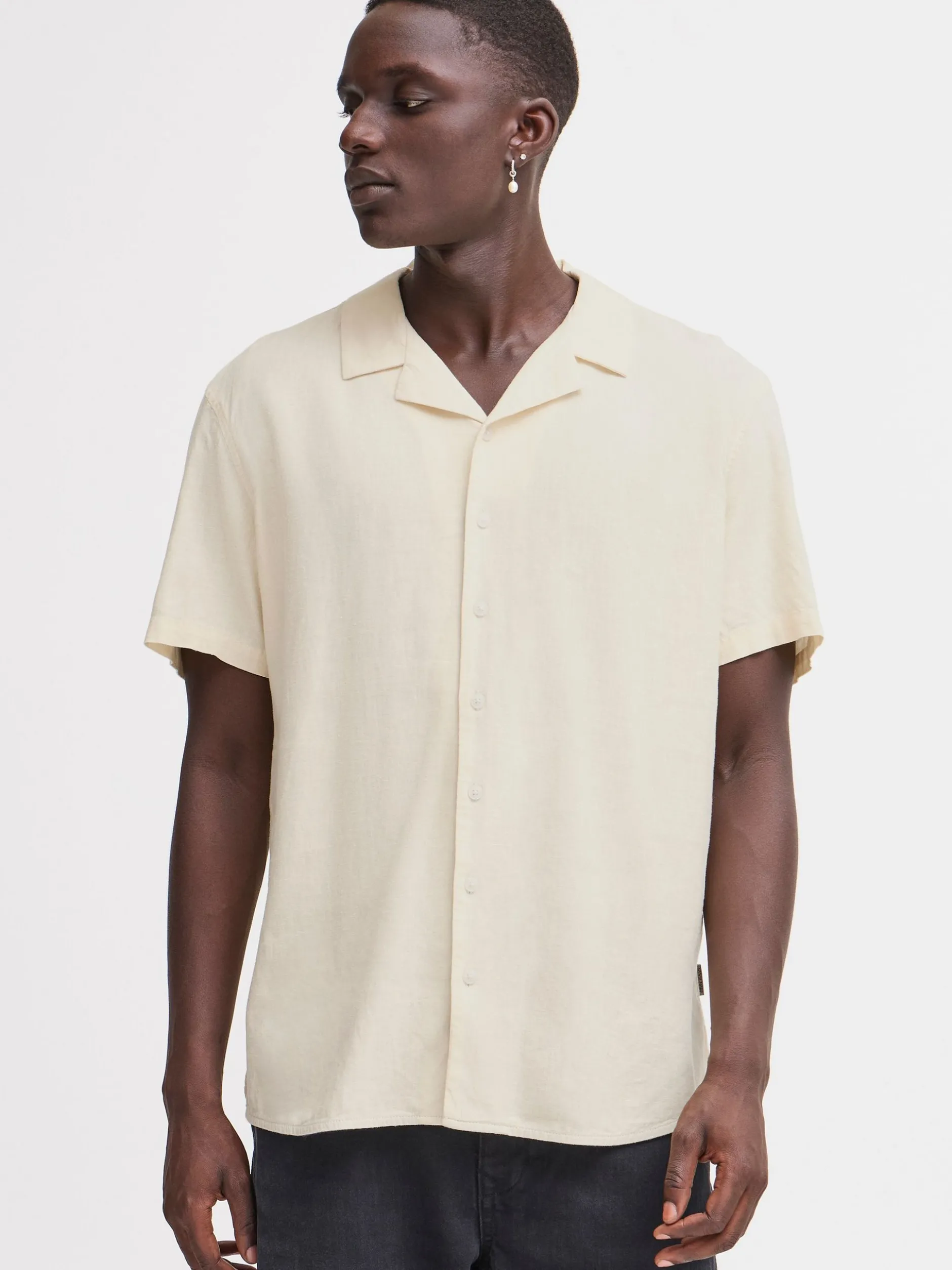 BLEND Herren Kurzarmhemd - BHBobby in beige