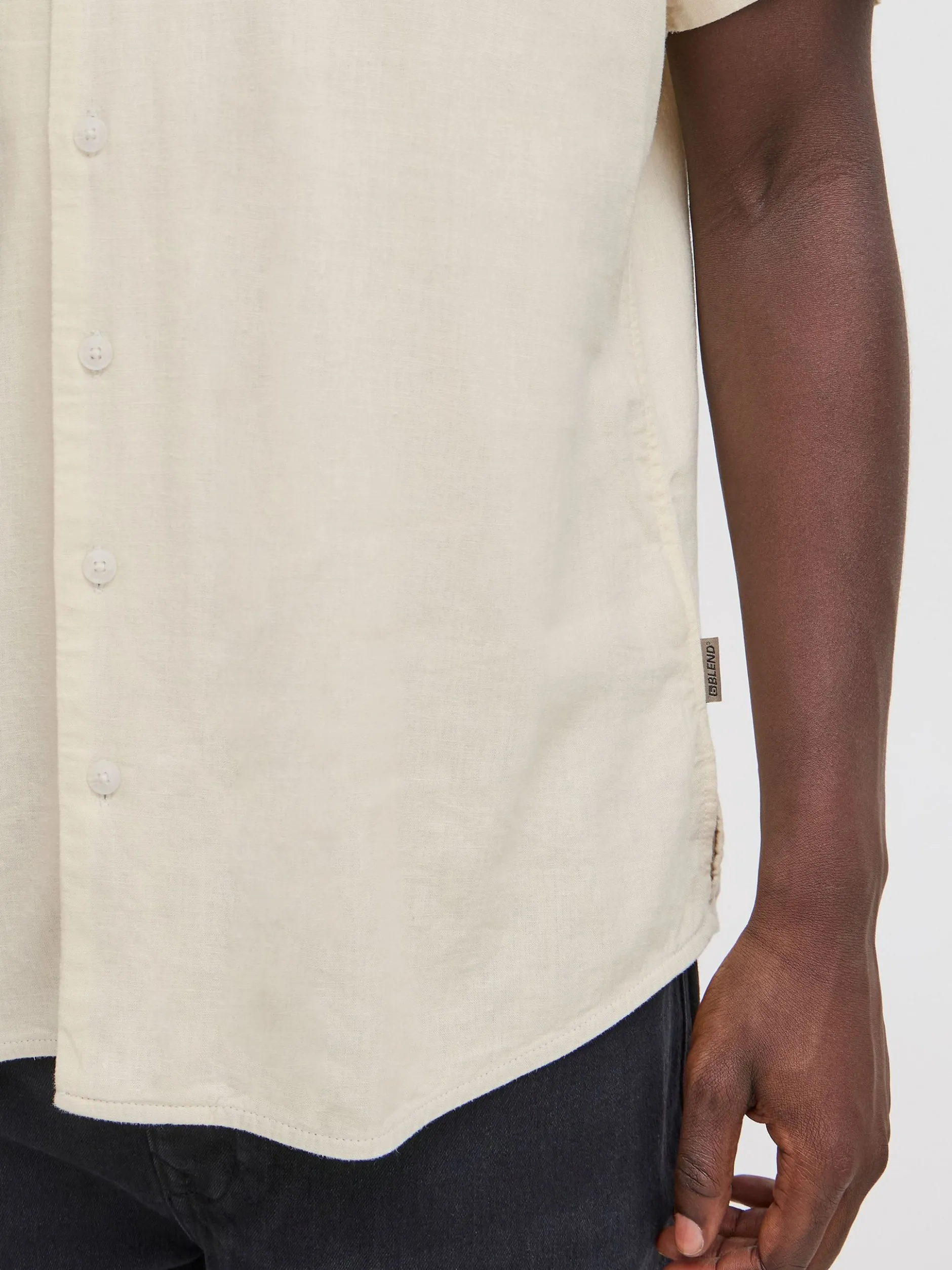 BLEND Herren Kurzarmhemd - BHBobby in beige