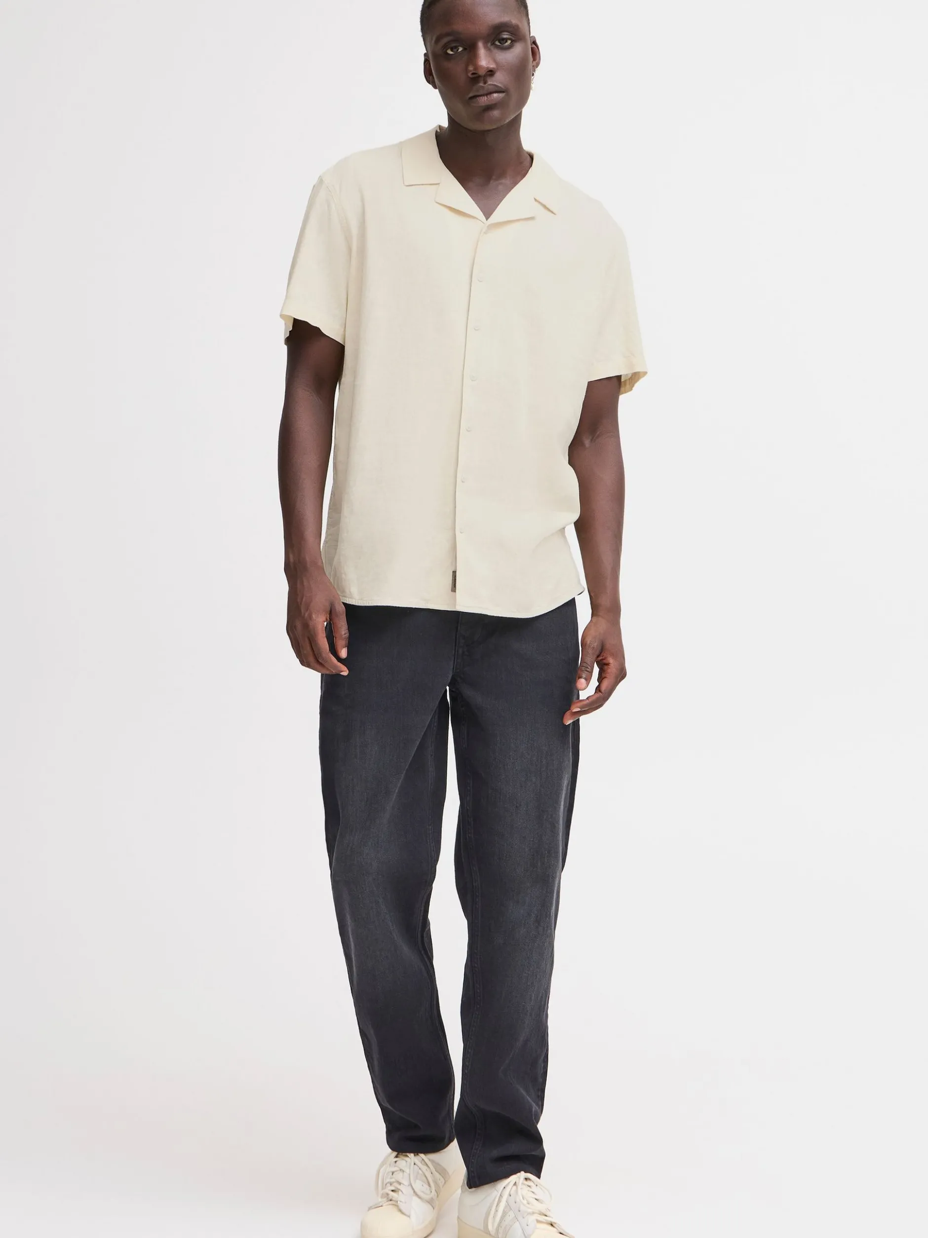 BLEND Herren Kurzarmhemd - BHBobby in beige