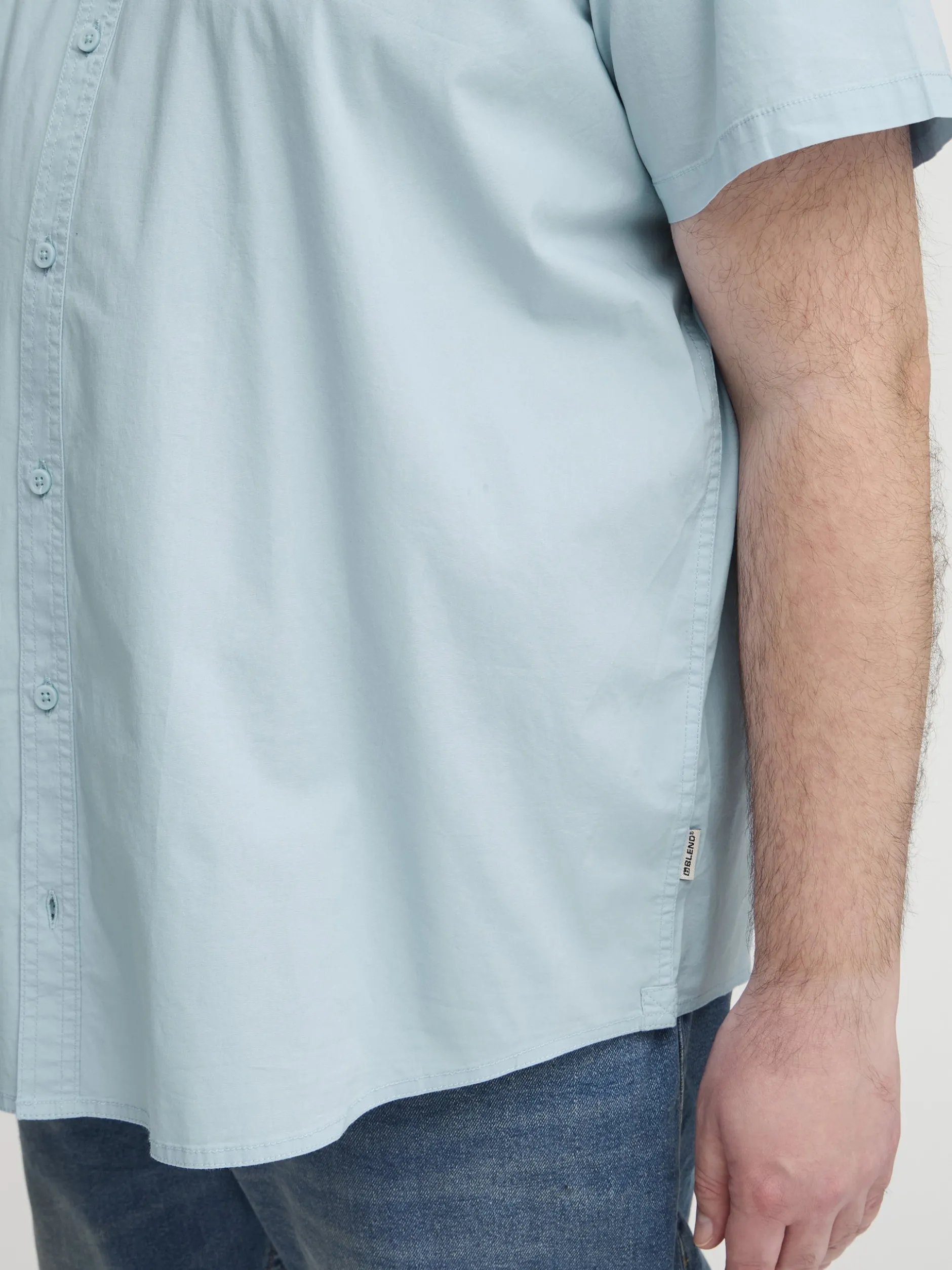 BLEND Herren Kurzarmhemd - BHBShirt in hellblau