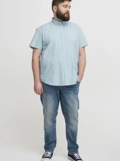 BLEND Herren Kurzarmhemd - BHBShirt in hellblau