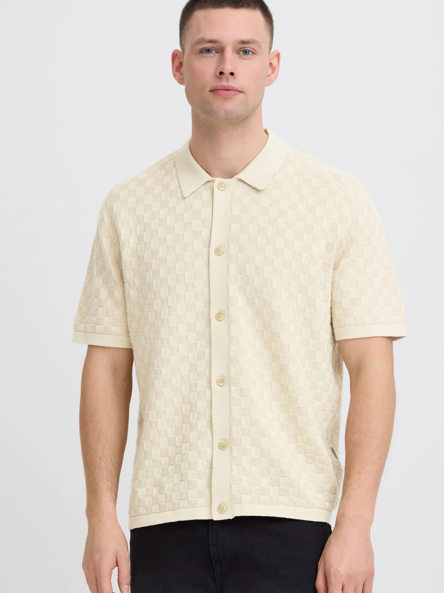 BLEND Herren Kurzarmhemd - BHDeven in beige