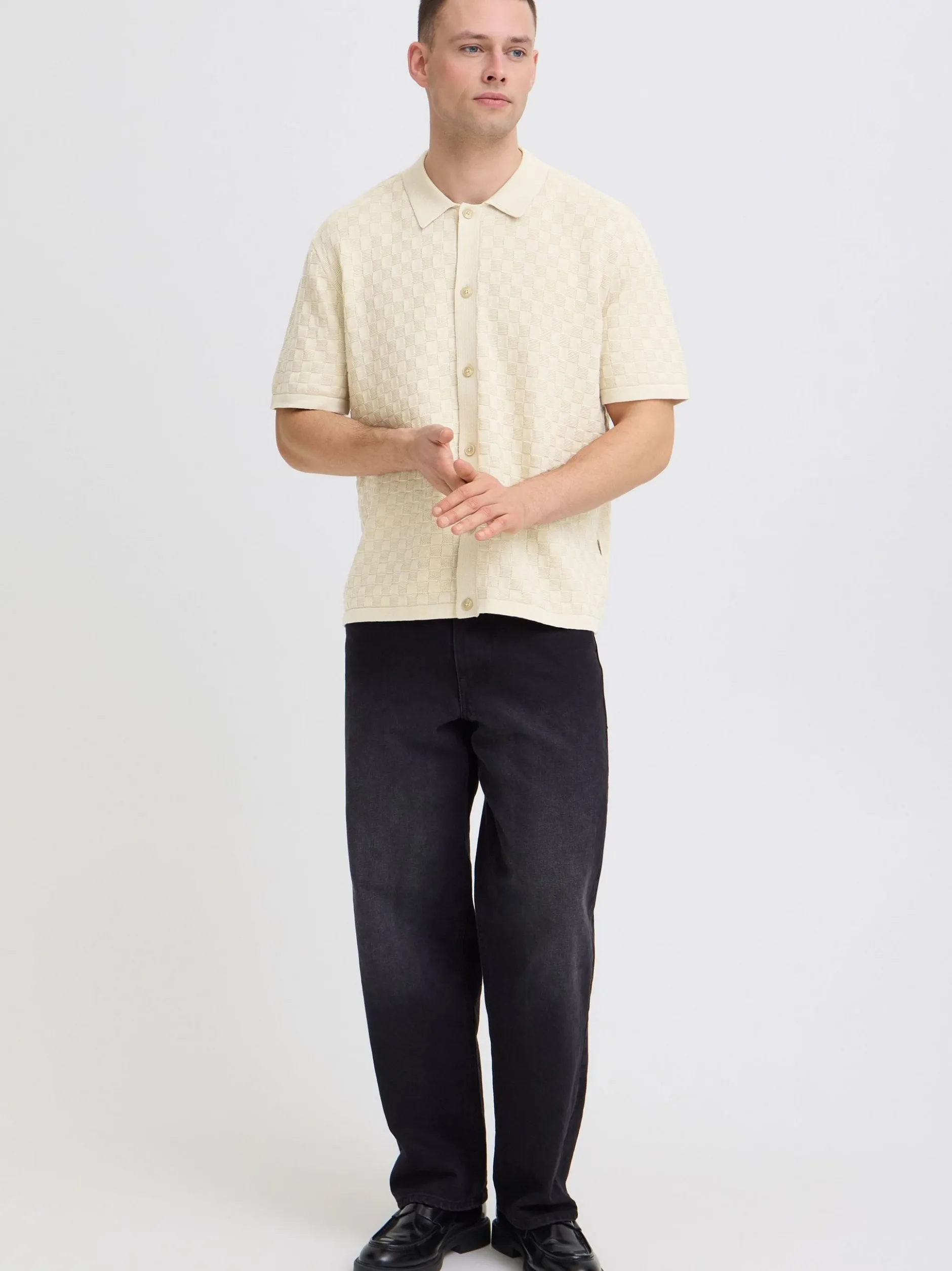BLEND Herren Kurzarmhemd - BHDeven in beige