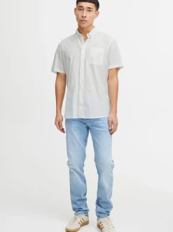 BLEND Herren Kurzarmhemd - BHShirt in weiß