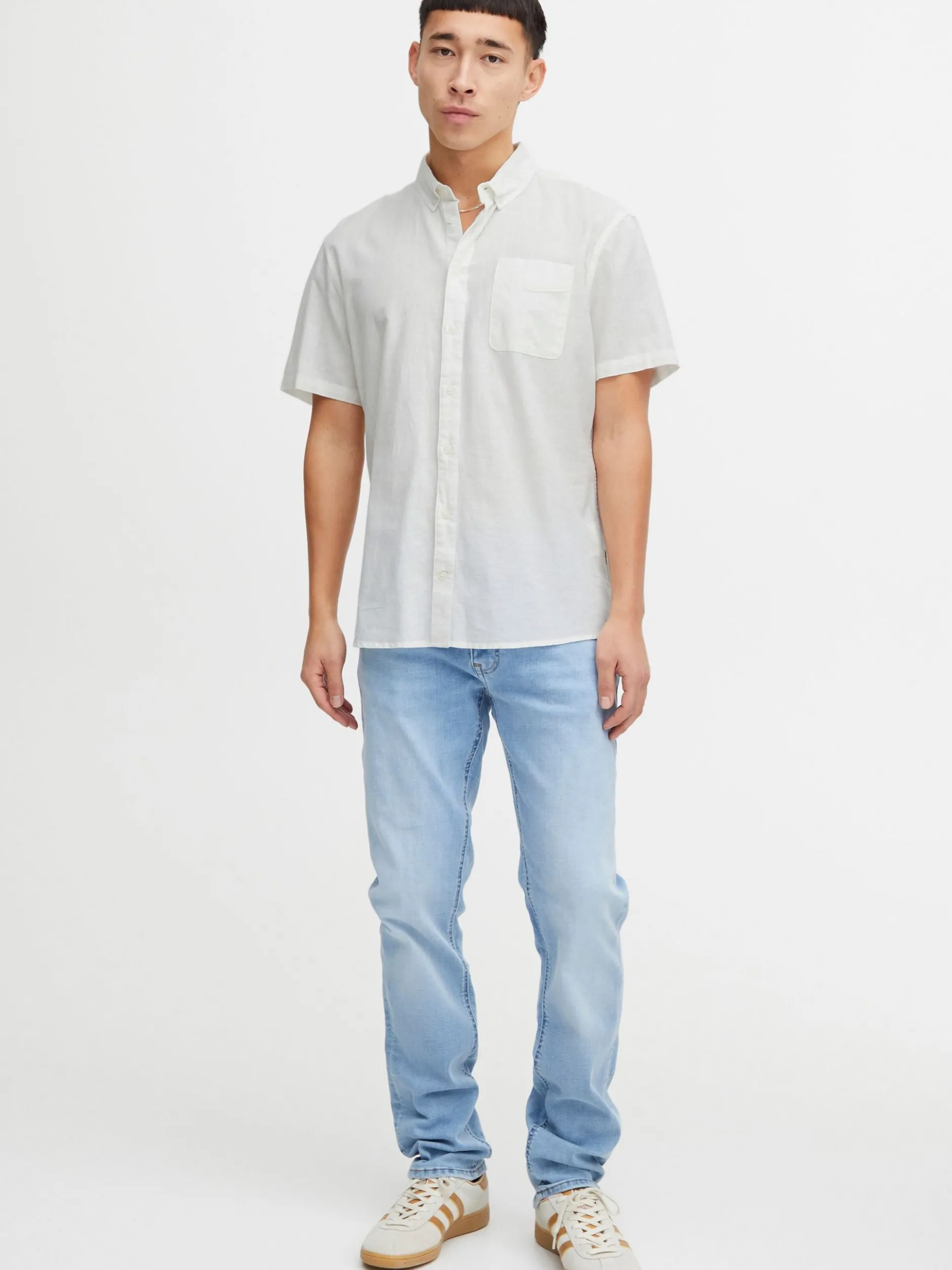 BLEND Herren Kurzarmhemd - BHShirt in weiß