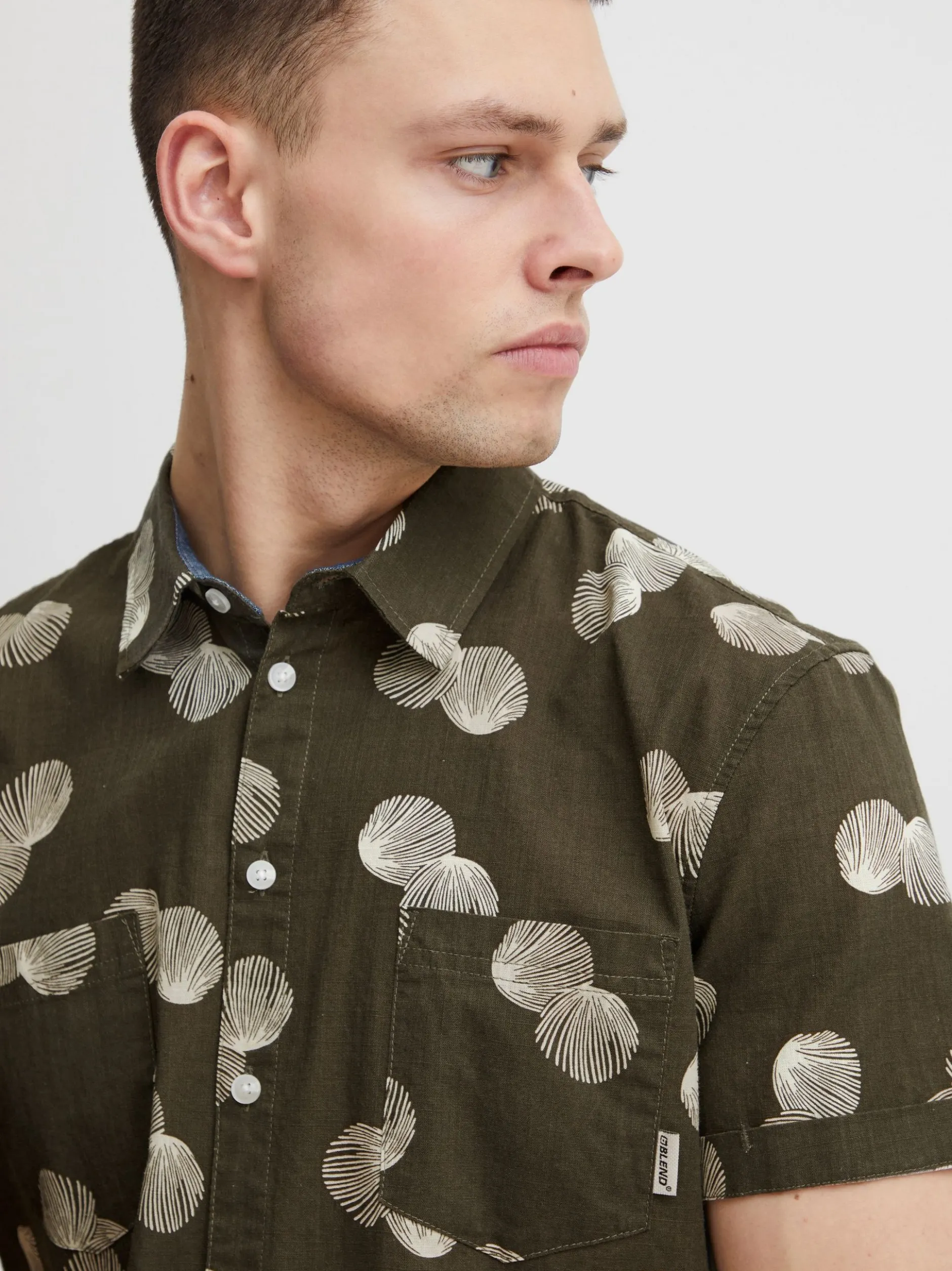 BLEND Herren Kurzarmhemd - BHShirt in grün
