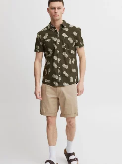 BLEND Herren Kurzarmhemd - BHShirt in grün