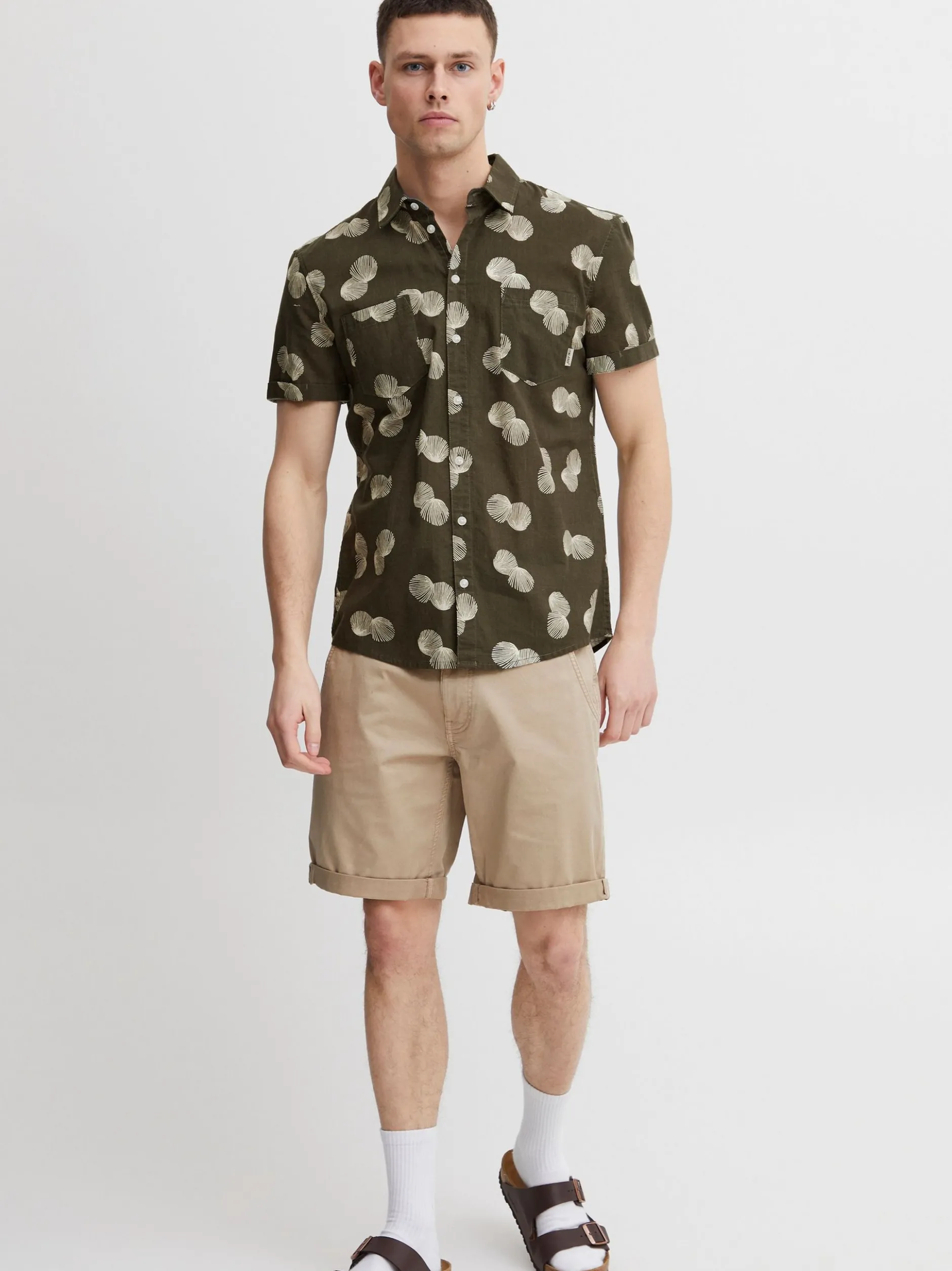 BLEND Herren Kurzarmhemd - BHShirt in grün