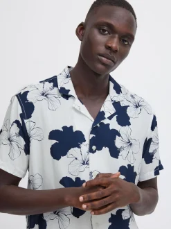 BLEND Herren Kurzarmhemd - BHShirt in blau