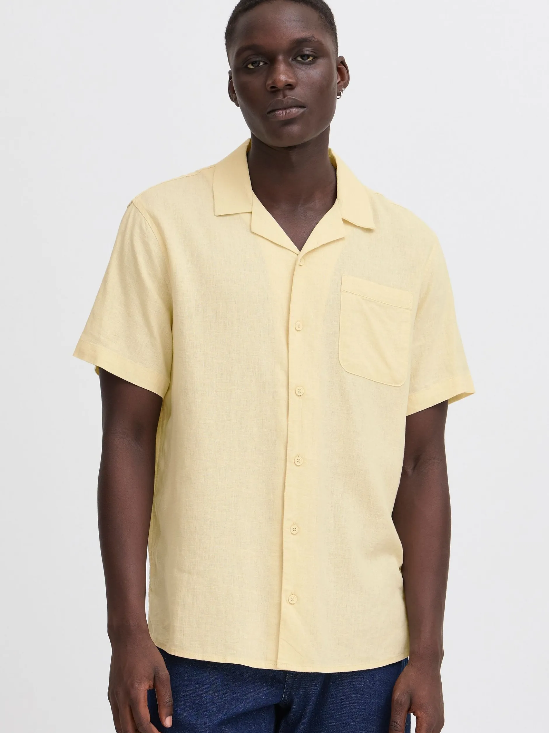BLEND Herren Kurzarmhemd - BHVictor in beige