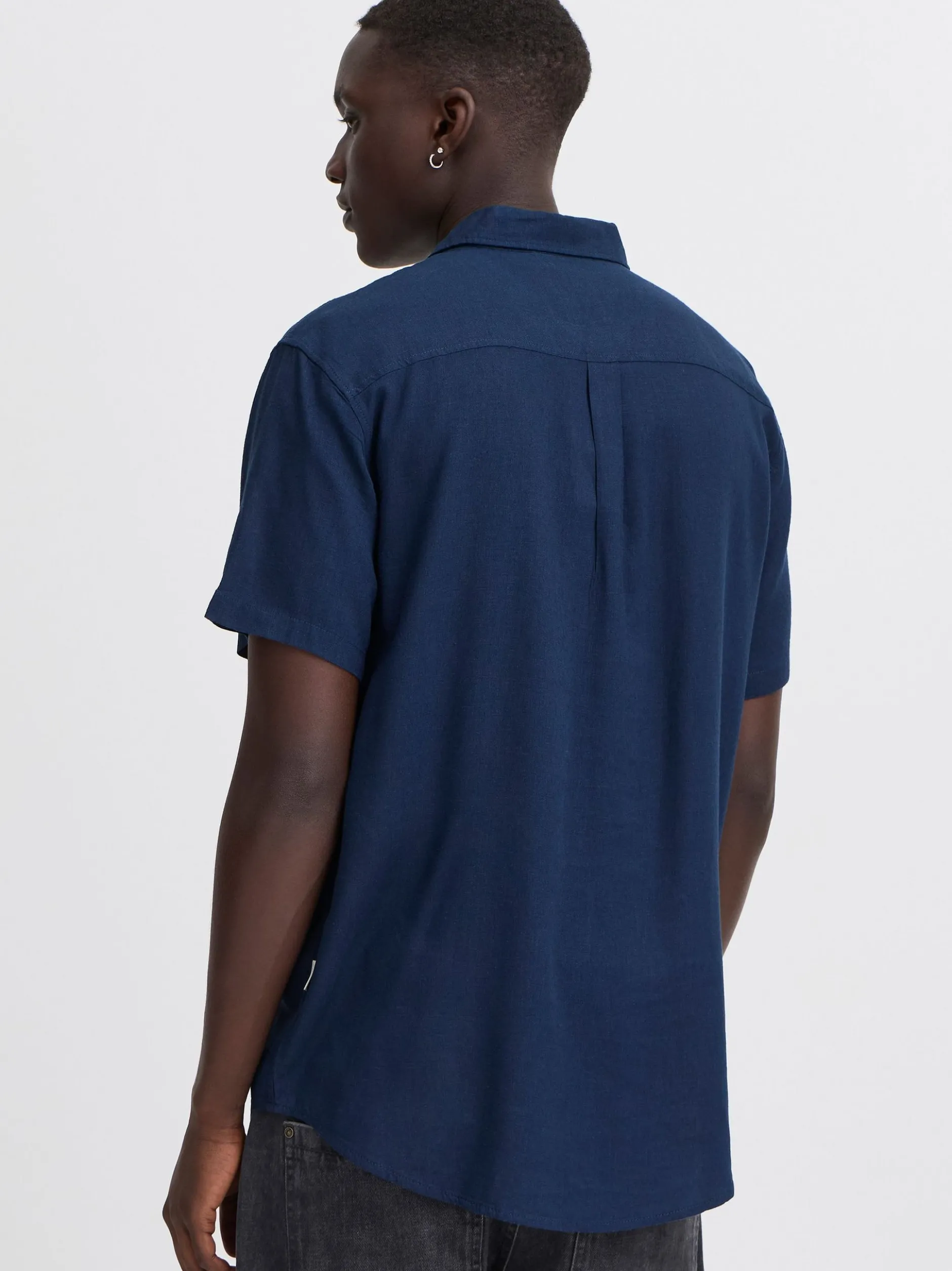 BLEND Herren Kurzarmhemd - BHVIC in blau