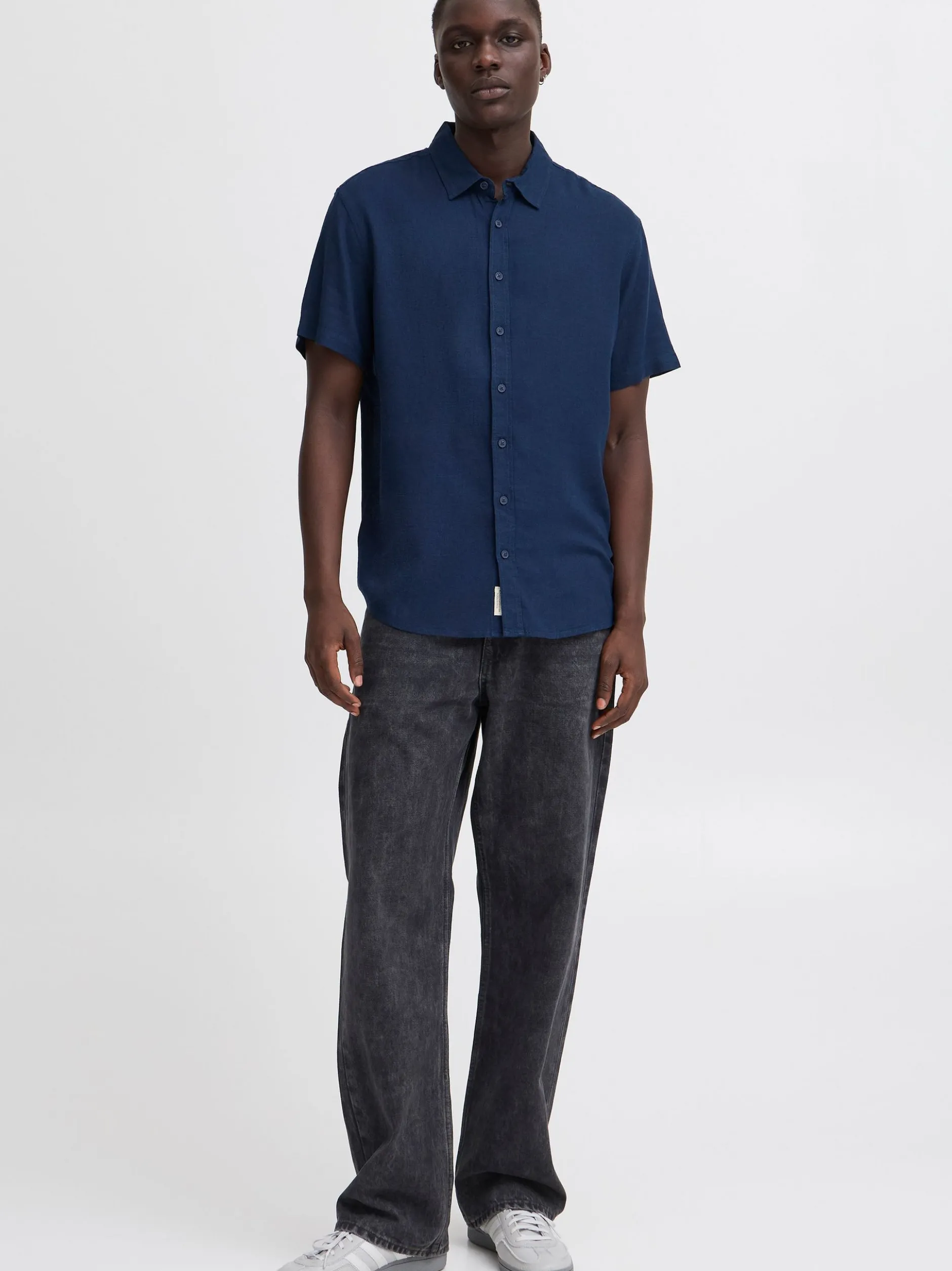 BLEND Herren Kurzarmhemd - BHVIC in blau