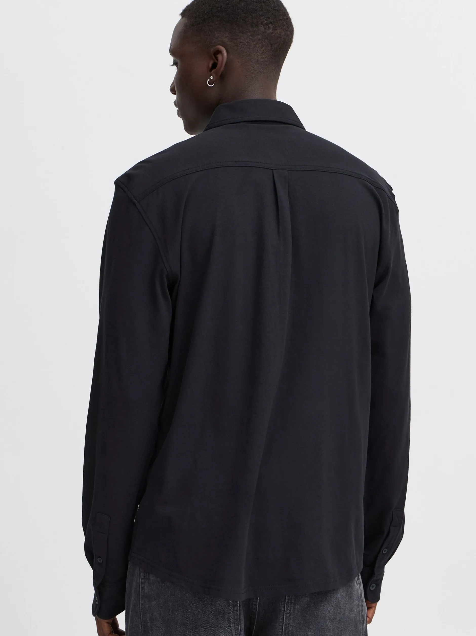 BLEND Herren Langarmhemd - BHAlo in schwarz