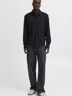 BLEND Herren Langarmhemd - BHAlo in schwarz
