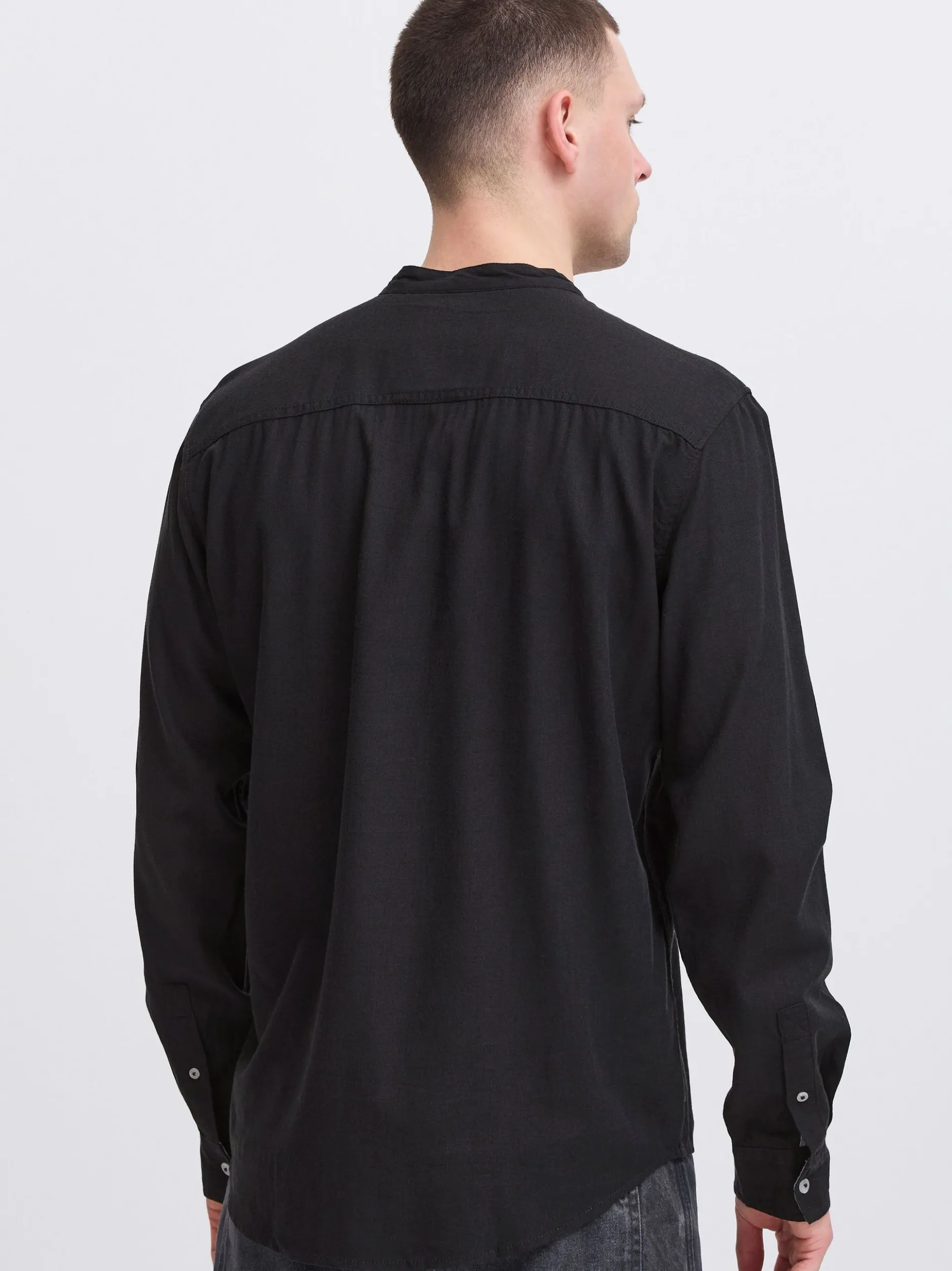 BLEND Herren Langarmhemd - BHBobby in schwarz