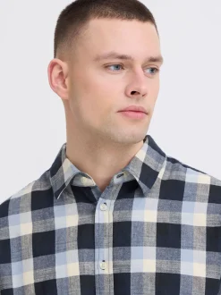 BLEND Herren Langarmhemd - BHDaris in blau