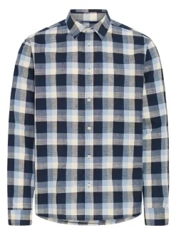 BLEND Herren Langarmhemd - BHDaris in blau