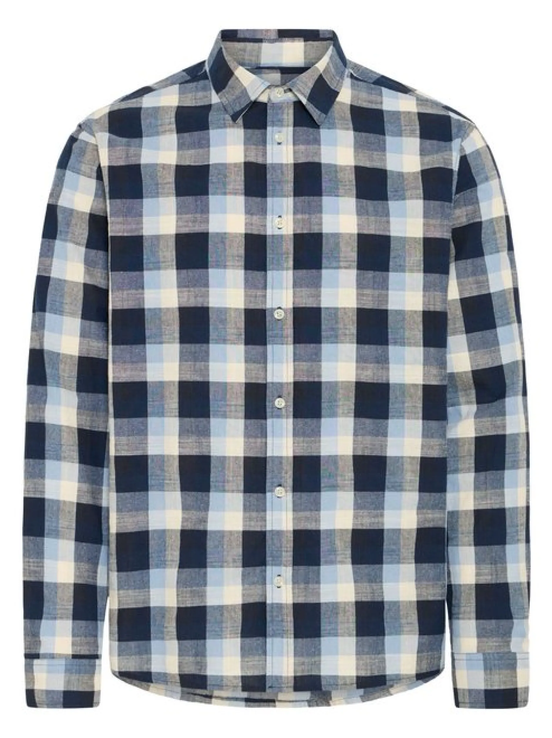 BLEND Herren Langarmhemd - BHDaris in blau