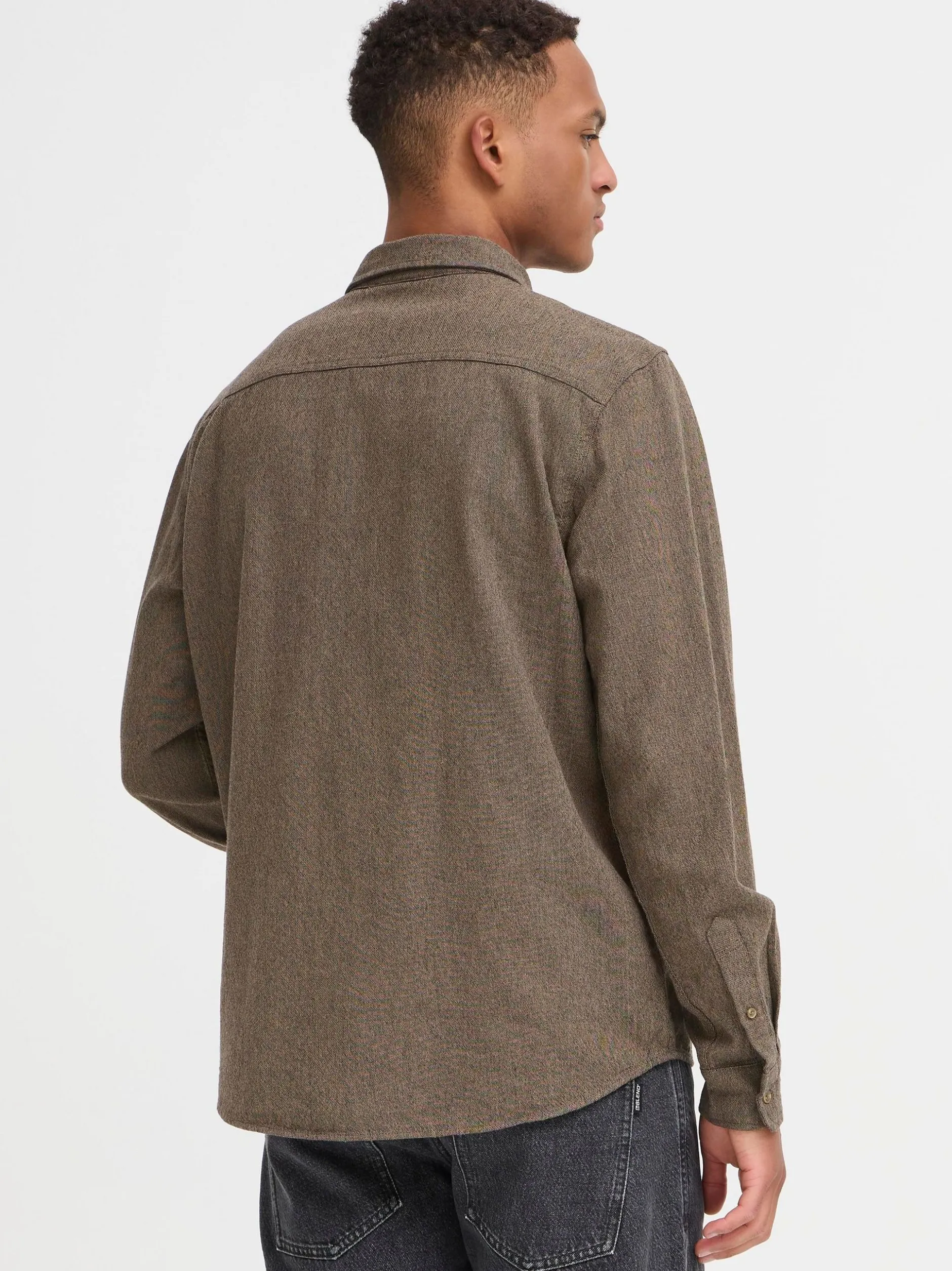 BLEND Herren Langarmhemd - BHDerek in beige