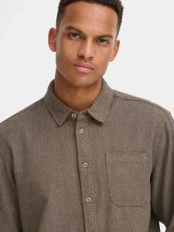 BLEND Herren Langarmhemd - BHDerek in beige