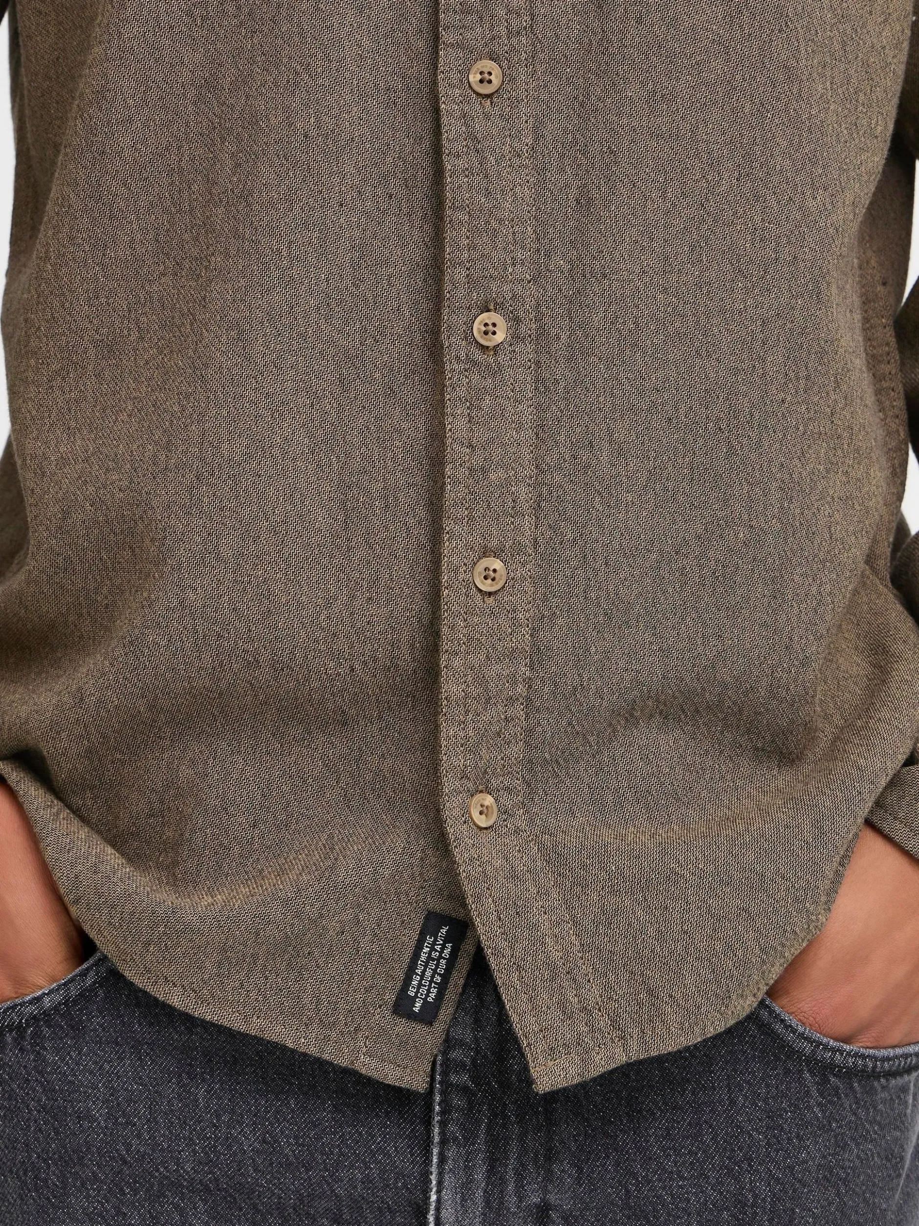 BLEND Herren Langarmhemd - BHDerek in beige