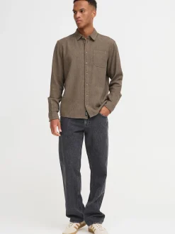BLEND Herren Langarmhemd - BHDerek in beige