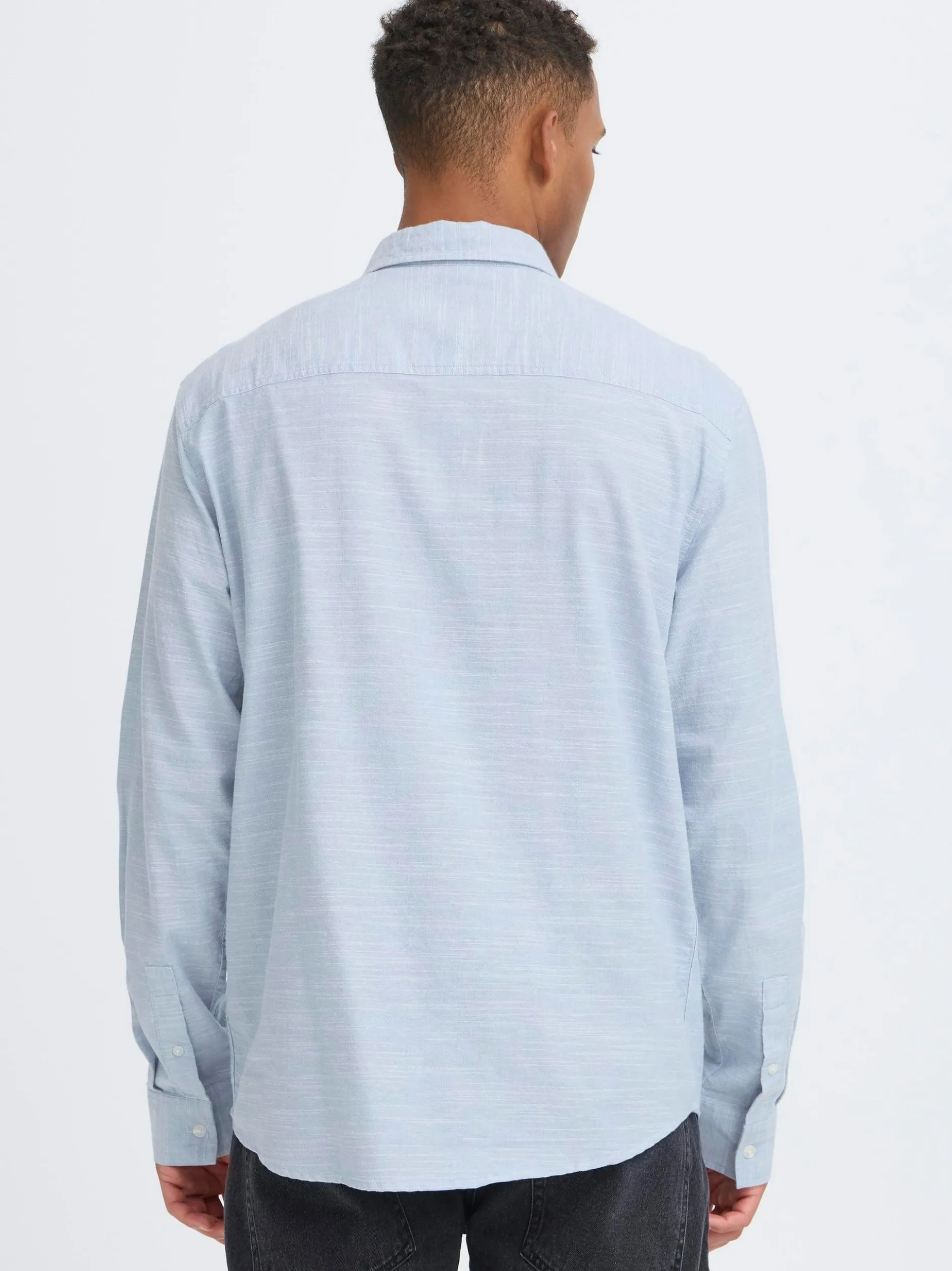 BLEND Herren Langarmhemd - BHDaris in blau
