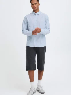 BLEND Herren Langarmhemd - BHDaris in blau