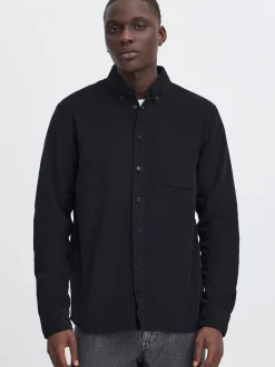 BLEND Herren Langarmhemd - BHDemir in schwarz