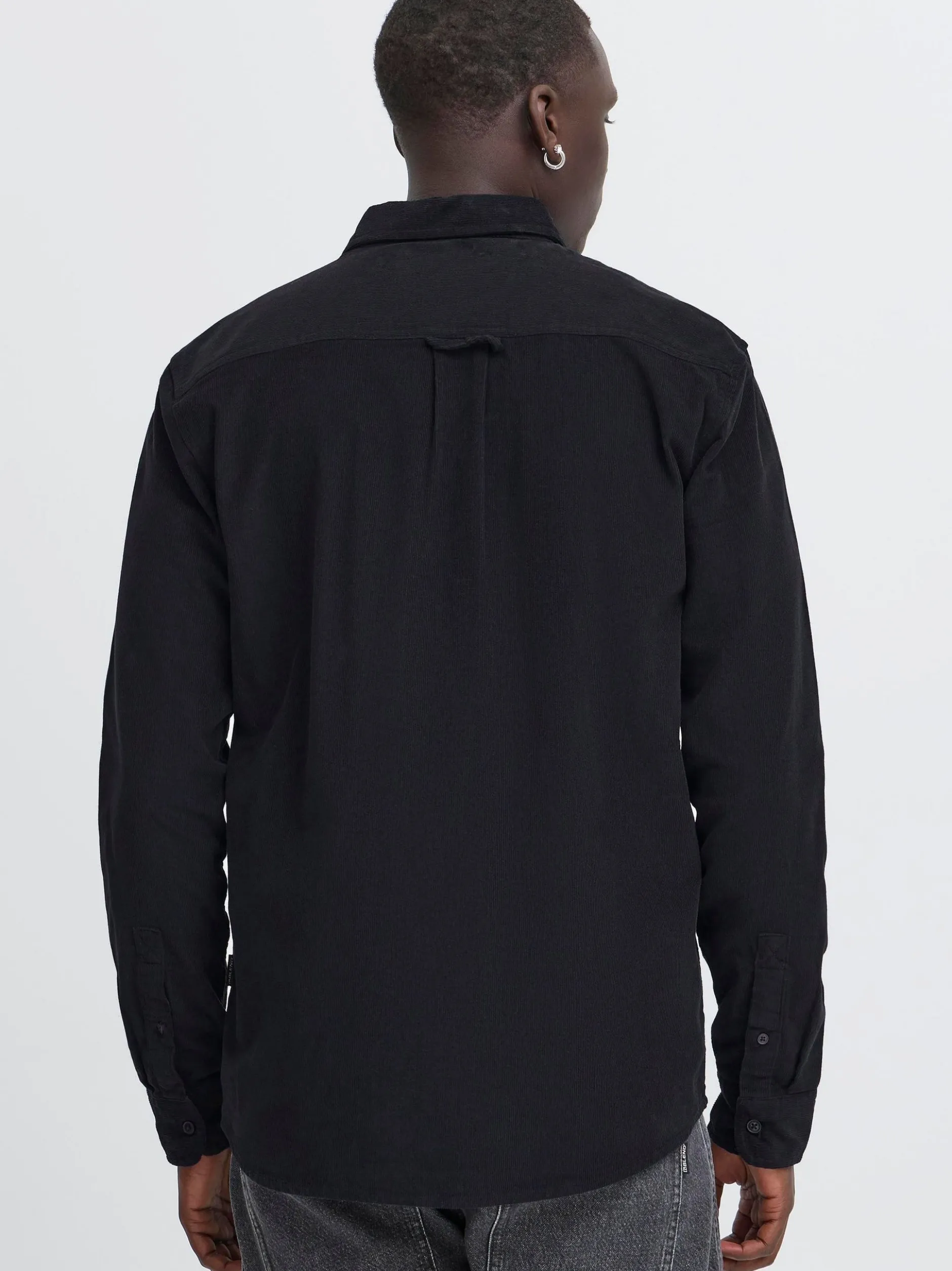 BLEND Herren Langarmhemd - BHDemir in schwarz