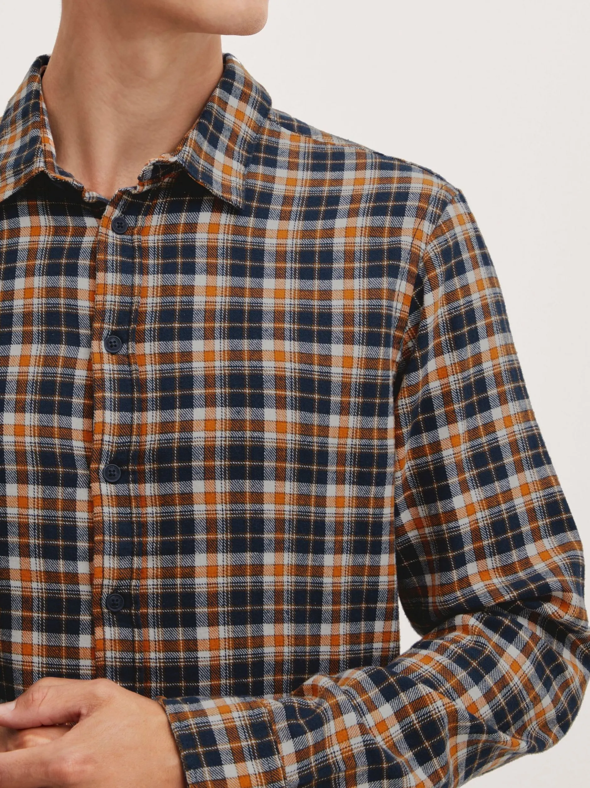 BLEND Herren Langarmhemd - BHHemd in blau