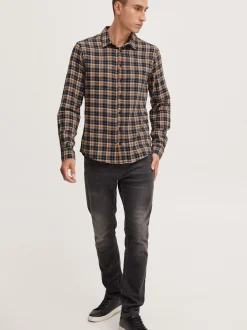 BLEND Herren Langarmhemd - BHHemd in blau